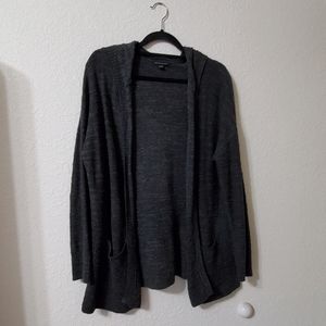 Grey hooded cardigan